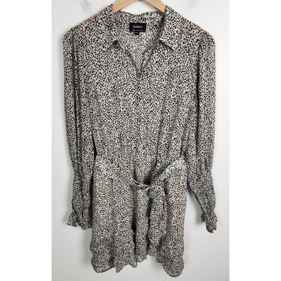 Bardot Women's Sz. M/8 Bessie Mini Belted Dress In Geo Spot - Picture 2 of 9